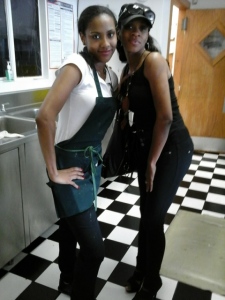 Youth Chef Hostess Shavonte' at Dan's Eatery And Bakery in Chicago with Reba LaMaestra in preparation for an event. C.H.I.M.E. Youth Biz members shadow and train with professionals in the industry that they aspire to work in with paid internship and other entrepreneurial opportunities. Visit Chime Youth Biz Network on Facebook to learn more and to share your support fill out a registration form here!!